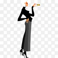 矢量手绘时尚女郎-空若网 矢量手绘时尚女郎-空若网