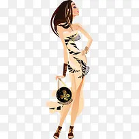 矢量手绘时尚女郎-空若网 矢量手绘时尚女郎-空若网