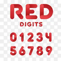 红色阿拉伯数字矢量素材-空若网 红色阿拉伯数字矢量素材-空若网
