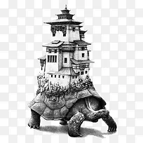 素描画插画房子-空若网 素描画插画房子-空若网