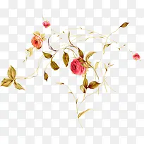 创意手绘合成月季花树枝-空若网 创意手绘合成月季花树枝-空若网