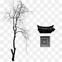 手绘高清创意合成造型树枝屋顶-空若网 手绘高清创意合成造型树枝屋顶-空若网