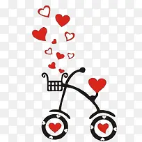简易的爱心单车元素-空若网 简易的爱心单车元素-空若网