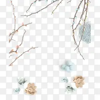 假花树枝花朵麻线-空若网 假花树枝花朵麻线-空若网