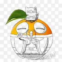 手绘卡通橙子-空若网 手绘卡通橙子-空若网
