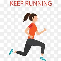 矢量卡通跑步的女孩子-空若网 矢量卡通跑步的女孩子-空若网