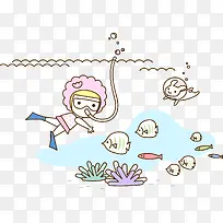 手绘卡通海底世界-空若网 手绘卡通海底世界-空若网