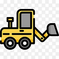 扁平风卡通工业工具铲车图标-空若网 扁平风卡通工业工具铲车图标-空若网