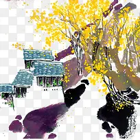 水彩墨房子-空若网 水彩墨房子-空若网