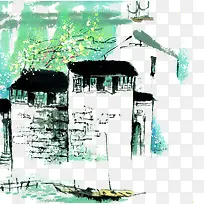 水彩墨房子-空若网 水彩墨房子-空若网
