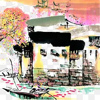 水彩墨房子-空若网 水彩墨房子-空若网