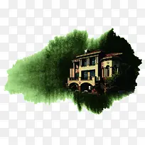 水彩墨房子-空若网 水彩墨房子-空若网