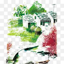 水彩墨房子-空若网 水彩墨房子-空若网