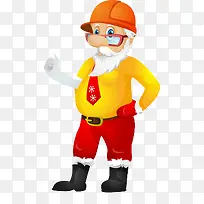 卡通圣诞老人在看图纸-空若网 卡通圣诞老人在看图纸-空若网