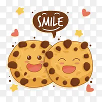 矢量微笑巧克力曲奇饼干素材-空若网 矢量微笑巧克力曲奇饼干素材-空若网