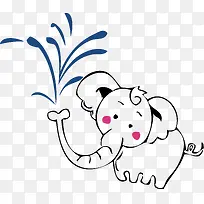 可爱的卡通喷水大象-空若网 可爱的卡通喷水大象-空若网