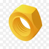 黄色立体质感矢量螺丝螺母-空若网 黄色立体质感矢量螺丝螺母-空若网