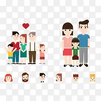 创意扁平全家福照片-空若网 创意扁平全家福照片-空若网