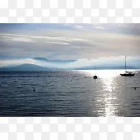 高清海面天空白云摄影效果-空若网 高清海面天空白云摄影效果-空若网