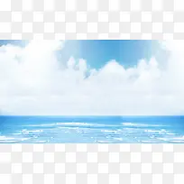 蓝色天空云朵海面高清摄影-空若网 蓝色天空云朵海面高清摄影-空若网