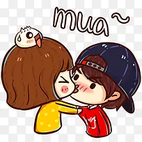 亲嘴mua卡通亲吻爱情情人节-空若网 亲嘴mua卡通亲吻爱情情人节-空若网