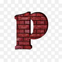 红砖墙字母p-空若网 红砖墙字母p-空若网