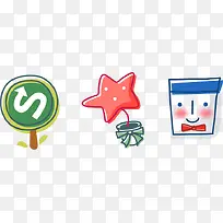 手绘韩式可爱星星路标-空若网 手绘韩式可爱星星路标-空若网