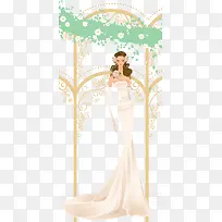 优雅新娘婚纱照矢量素材-空若网 优雅新娘婚纱照矢量素材-空若网