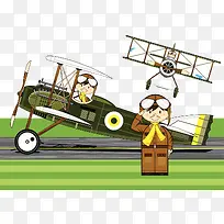 复古飞机插画-空若网 复古飞机插画-空若网