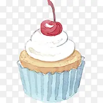 樱桃装饰杯子蛋糕-空若网 樱桃装饰杯子蛋糕-空若网