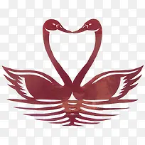 对称天鹅剪纸-空若网 对称天鹅剪纸-空若网