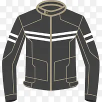 立领白色横条短款男夹克-空若网 立领白色横条短款男夹克-空若网