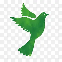 手绘绿色的小鸽子设计-空若网 手绘绿色的小鸽子设计-空若网