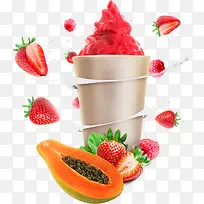 合成创意草莓木瓜-空若网 合成创意草莓木瓜-空若网