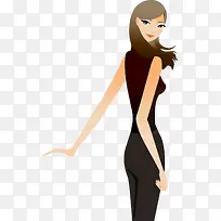 矢量黑衣时尚美女素材-空若网 矢量黑衣时尚美女素材-空若网