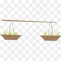 卡通手绘扁担小草-空若网 卡通手绘扁担小草-空若网