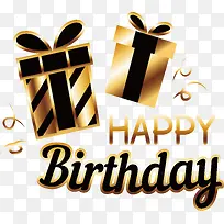 金色生日礼物盒海报-空若网 金色生日礼物盒海报-空若网