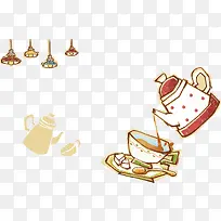 手绘漫画咖啡插图-空若网 手绘漫画咖啡插图-空若网