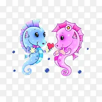 卡通海马情侣-空若网 卡通海马情侣-空若网