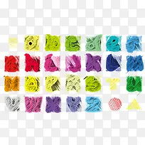 彩色英文粉笔字母-空若网 彩色英文粉笔字母-空若网