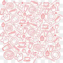 矢量手绘卡通食物背景-空若网 矢量手绘卡通食物背景-空若网