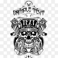 矢量手绘头骨素材-空若网 矢量手绘头骨素材-空若网