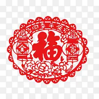 红色矢量中国风剪纸装饰PNG免-空若网 红色矢量中国风剪纸装饰PNG免-空若网