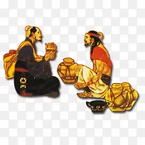 中国画 酒文化插画-空若网 中国画 酒文化插画-空若网