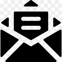 电子邮件在填回开信封的一封信里图标-空若网 电子邮件在填回开信封的一封信里图标-空若网