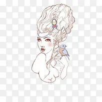 ��ɫ������Ů�廭-������