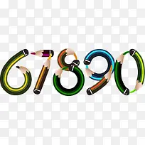 创意铅笔数字-空若网 创意铅笔数字-空若网
