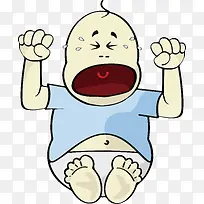 卡通手绘大哭的婴儿矢量-空若网 卡通手绘大哭的婴儿矢量-空若网