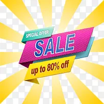 多彩立体折角打折签矢量素材-空若网 多彩立体折角打折签矢量素材-空若网