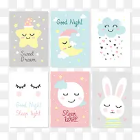 矢量彩色卡通动物卡片-空若网 矢量彩色卡通动物卡片-空若网